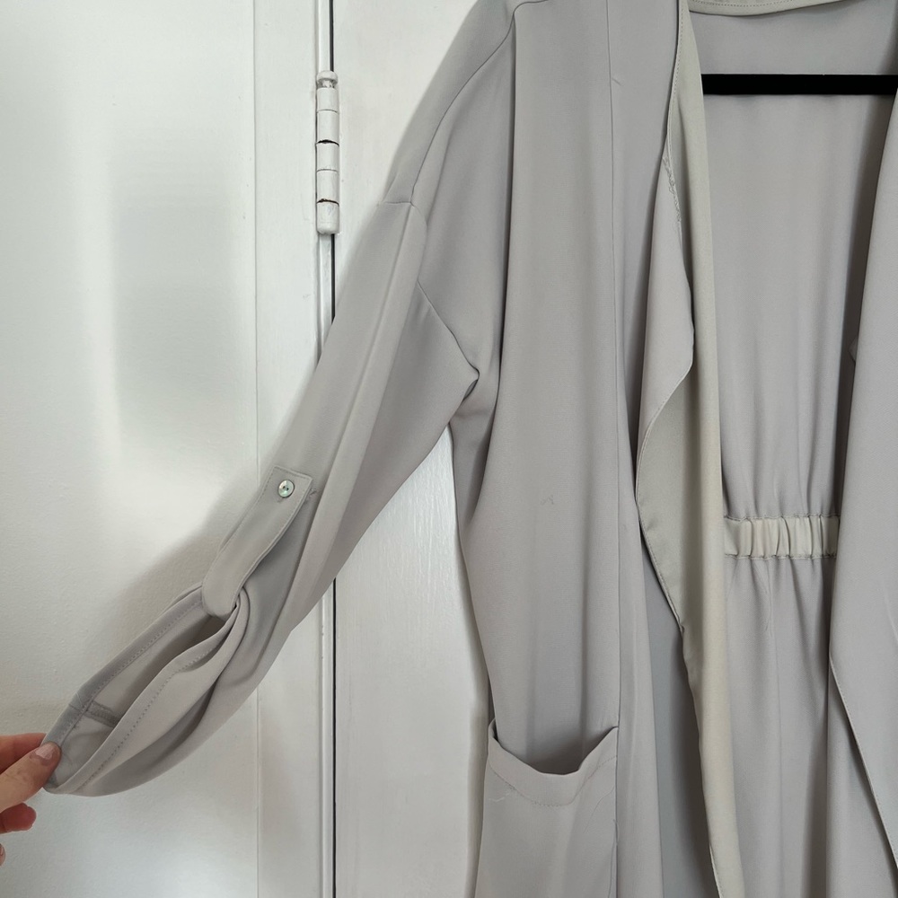 Zara Basic Open Front Lightweight Jacket Gray Sma… - image 3